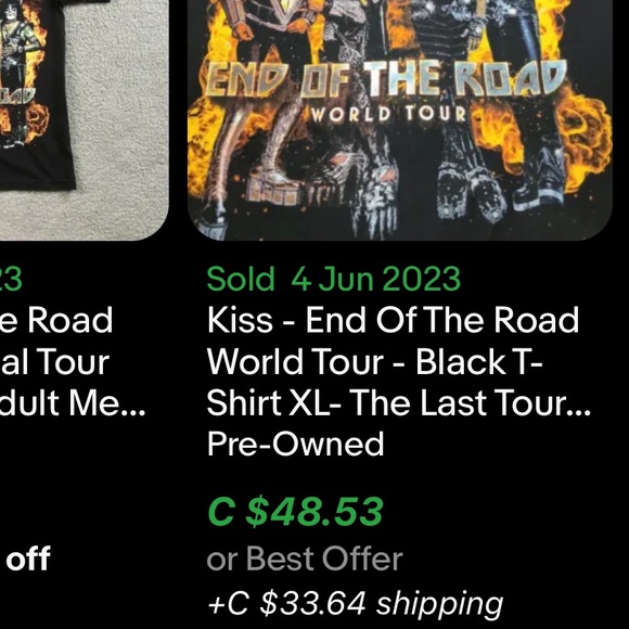 KISS End Of Road Tour T-Shirt / 2019 / Large - Picture 6 of 7